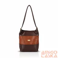 Zellia Női Válltáska ZVN26006 Barna-Camel - Krokkó -