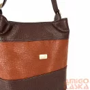 Zellia Női Válltáska ZVN26006 Barna-Camel - Krokkó -