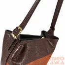 Zellia Női Válltáska ZVN26006 Barna-Camel - Krokkó -