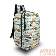  Zellia Hátizsák Hz-103 Macska Mintás- #99 - Steppelt - Vízlepergetős - 40 X 25 X 20 Cm