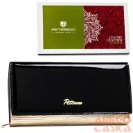 Peterson Női Bőr Pénztárca Ptnlj-42100-0674 Black-Gold