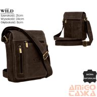 Férfi Bőr Oldaltáska Mn-10-Mh-0055 Brown - Sötét Barna