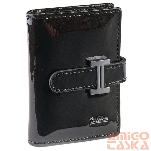 Peterson Bőr Kártyatartóptn Ptn Bc-102-Fekete Lakk