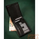 Férfi Bőr Pénztárca R-N992-Gat-8946 Black+Black