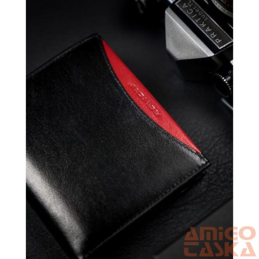 Férfi Bőr Pénztárca 1552-03-Bor-1348 Black-Red