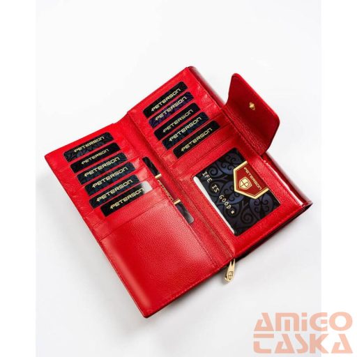 Peterson Női Bőr Pénztárca Ptn 42100-Cb-8799 Red