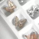 Körömdíszítő - 3D Körömdísz Készlet – G20270 Rose Gold Pillangók, Ezüst Masnik és Fekete Masnik