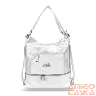   Zellia Női Válltáska/Hátizsáká Alakítható 24099 Ezüst-Fehér - Monaco-Holo -