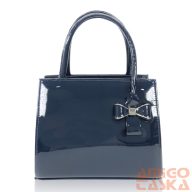   Zellia Női Alkalmi Kézitáska Zvn22027 Kék Lakk - Masni Dísszel -