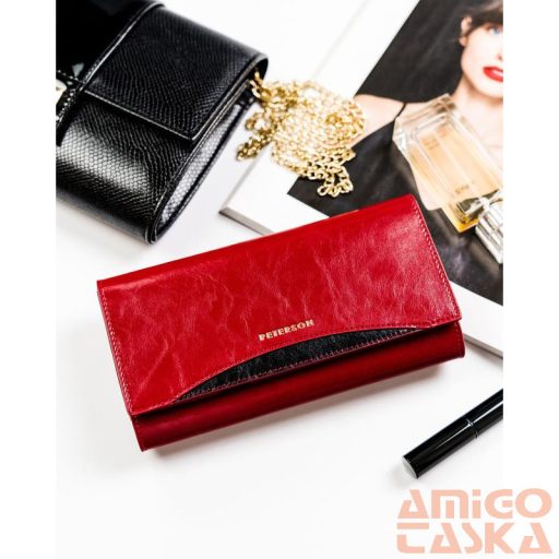 Peterson Női Bőr Pénztárcaptn Pl-490-1797 Red/Black