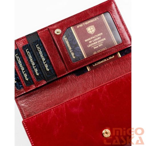 Peterson Női Bőr Pénztárcaptn Pl-490-1797 Red/Black