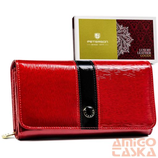 Peterson Női Bőr Pénztárca Ptn 421077-Sh-9923 Red+Black
