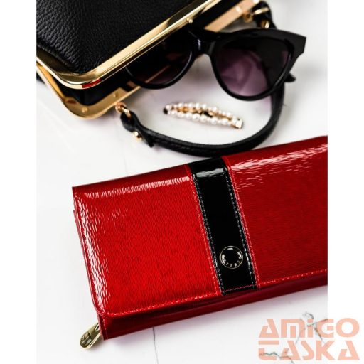 Peterson Női Bőr Pénztárca Ptn 421077-Sh-9923 Red+Black