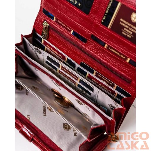 Peterson Női Bőr Pénztárca Ptn 421077-Sh-9923 Red+Black