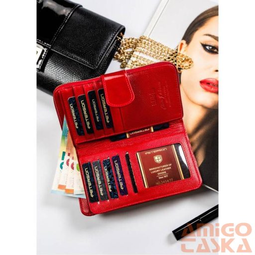 Peterson Női Bőr Pénztárca Ptn 76116-Saf-8607 Red - Piros