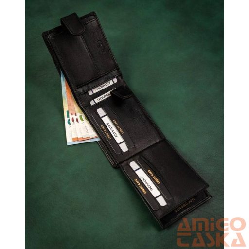 Férfi Bőr Pénztárca R-N992L-Gat-8960 Fekete