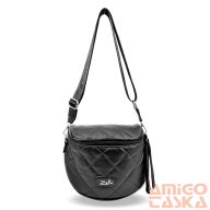   Zellia Női Oldaltáska 21028 Fekete Matt - Steppelt - Ezüst K.