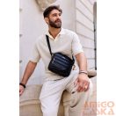 Rovicky Férfi Bőr Oldaltáska R-13204-M-3877 Black - Fekete