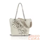 Zellia Női Válltáska 25134F Beige-Arany  - Virág Dísszel -