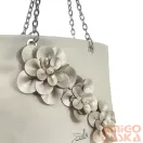 Zellia Női Válltáska 25134F Beige-Arany  - Virág Dísszel -
