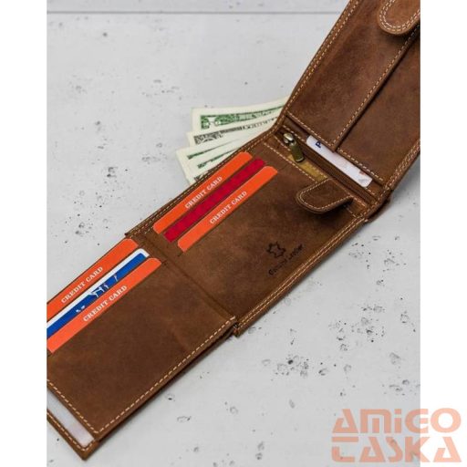 Férfi Bőr Pénztárca N992L-P-Chm Világos Barna - Rfid Védelemmel -