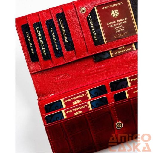 Peterson Női Bőr Pénztárca Ptn 42106-Cb-8720 Red - Piros