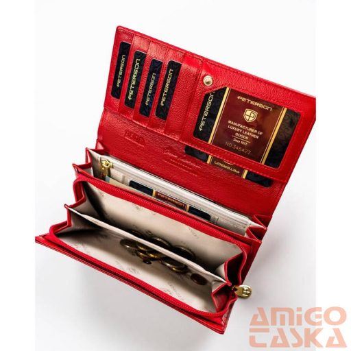Peterson Női Bőr Pénztárca Ptn 42106-Cb-8720 Red - Piros