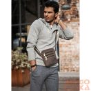 Férfi Bőr Oldaltáska 250-Mh-6388 Brown