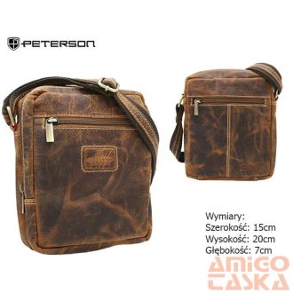   Peterson Férfi Bőr Táska Ptn-374-Tmh-5849 Tan - Világos Barna