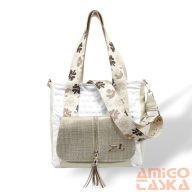   Zellia Női Válltáska 24067 - Next C. Flowers - Fehér - Beige - Arany - Ss-Ch -