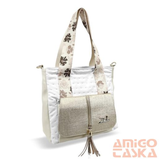 Zellia Női Válltáska 24067 - Next C. Flowers - Fehér - Beige - Arany - Ss-Ch -
