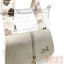 Zellia Női Válltáska 24067 - Next C. Flowers - Fehér - Beige - Arany - Ss-Ch -