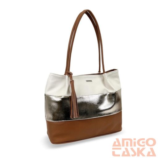 Zellia Női Válltáska P3 Barna-Arany-Beige