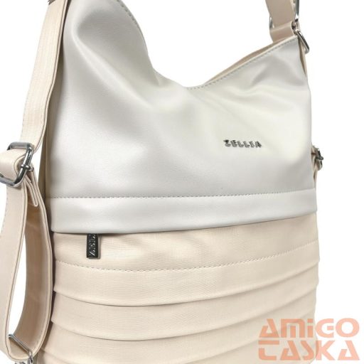 Zellia Női Válltáska/Hátizsáká Alakítható Hz-111 Beige-Arany - Y678 -