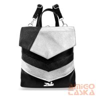 Zellia Női Hátizsák 24031 Fekete-Ezüst - Rombus-Bari -