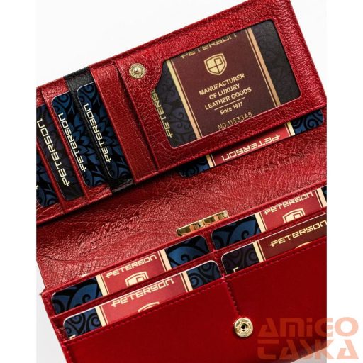 Peterson Női Bőr Pénztárcaptn Pl-467-1803 Red/Black