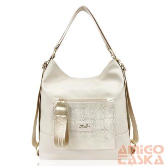   Zellia Női Válltáska/Hátizsáká Alakítható 19010 Beige - Awi -