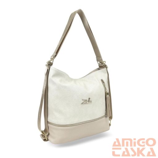 Zellia Női Válltáska/Hátizsáká Alakítható 24083 Beige-Arany - Pearl -