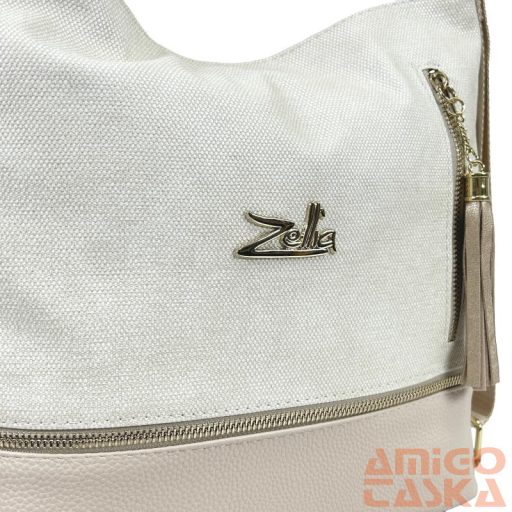 Zellia Női Válltáska/Hátizsáká Alakítható 24083 Beige-Arany - Pearl -