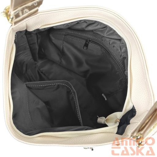 Zellia Női Válltáska/Hátizsáká Alakítható 24083 Beige-Arany - Pearl -