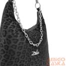 Zellia Női Válltáska 25087 Fekete - Párduc Minta -