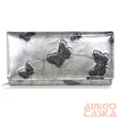 Jennifer Jones Női Bőr Pénztárca 5288-14 Ezüst Lakk - Nagy Méret - Pillangós