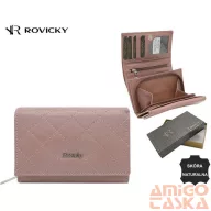   Női Bőr Pénztárca R-Rd-02 Púder - Steppelt - Kicsi Méret -