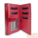 Jennifer Jones Női Bőr Pénztárca 5199-2 Piros Lakk - Nagy Méret - Extra Kártyatartóval