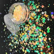 Körömdíszítő - Flakes - Rainbow - Orange