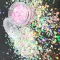 Körömdíszítő - Flakes - Rainbow - Pink