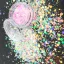 Körömdíszítő - Flakes - Rainbow - Pink