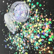 Körömdíszítő - Flakes - Rainbow - Violet