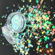 Körömdíszítő - Flakes - Rainbow - Turquoise