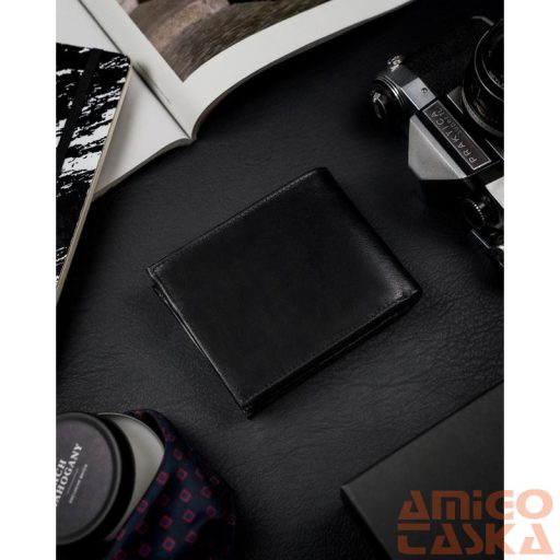 Férfi Bőr Pénztárca 1544-03-Bor-1324 Black-Black
